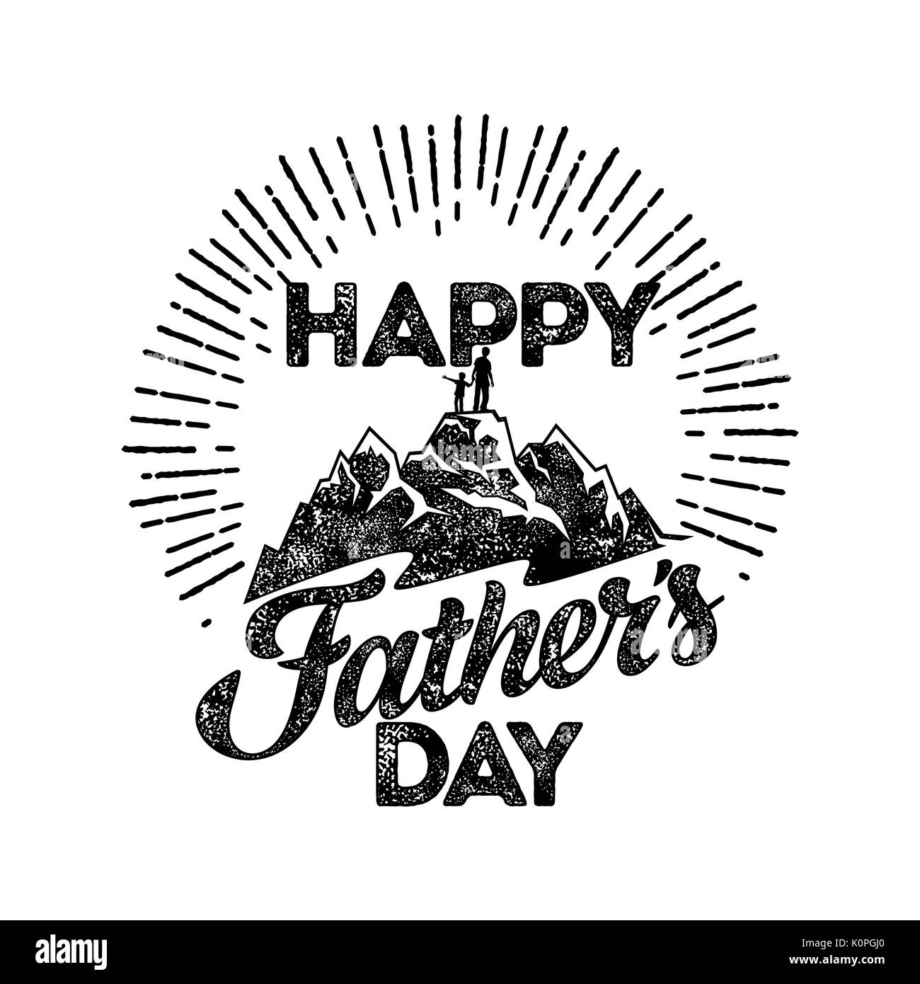 Typography and lettering with design elements and silhouettes for a happy father's day Stock Vector