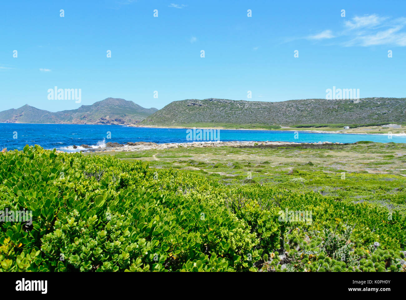 SCENIC VIEW OF BEAUTIFUL LANCASCAPE NEAR CAPE OF GOOD HOPE, SOUTH AFRICA Stock Photo
