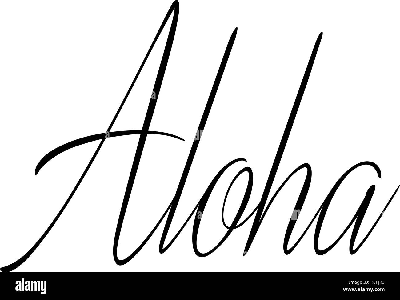 Aloha text sign illustration on white background Stock Vector