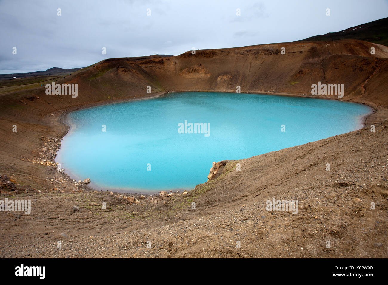 Green Lake in Víti Crater Stock Photo