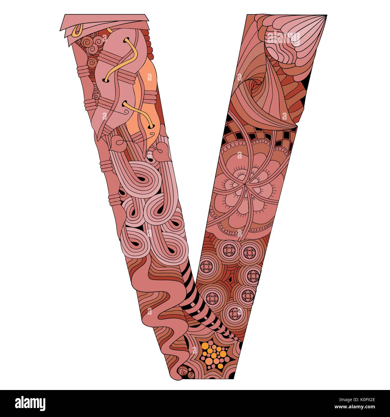 Floral Font Letter V High Resolution Stock Photography and Images Alamy