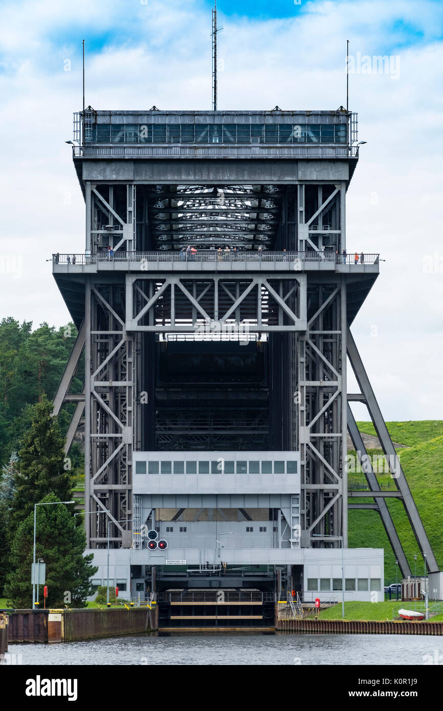 View of historic ship lift at Niederfinow in Brandenburg, Germany Stock Photo