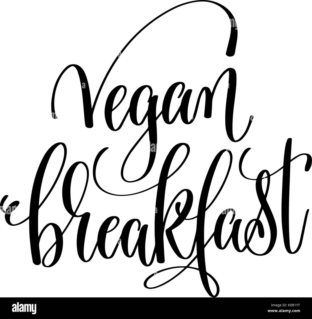 vegan breakfast - hand lettering inscription to healthy life Stock ...