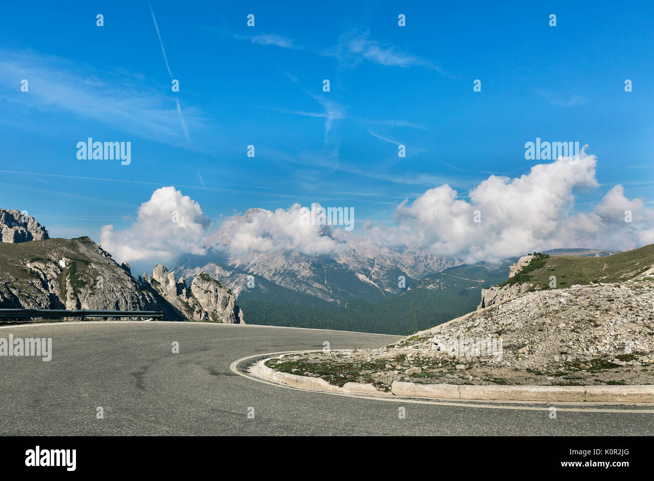 Winding road in dolomite mountain hi-res stock photography and images ...