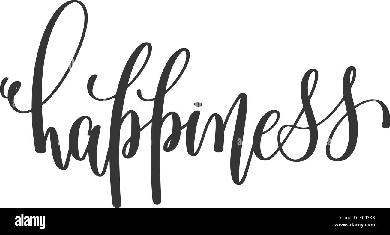 happiness - hand written lettering Stock Vector Image & Art - Alamy