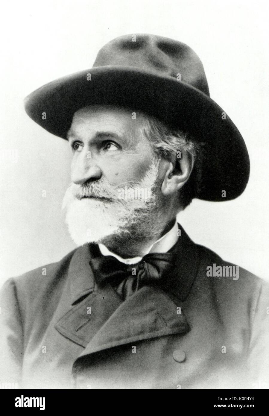 Giuseppe Verdi wearing hat. Italian composer,  9 or 10 October 1813 - 27 January 1901. Stock Photo