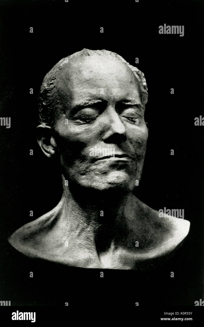 Gustav  Mahler deathmask 1860-1911. Made by Carl Moll. Stock Photo