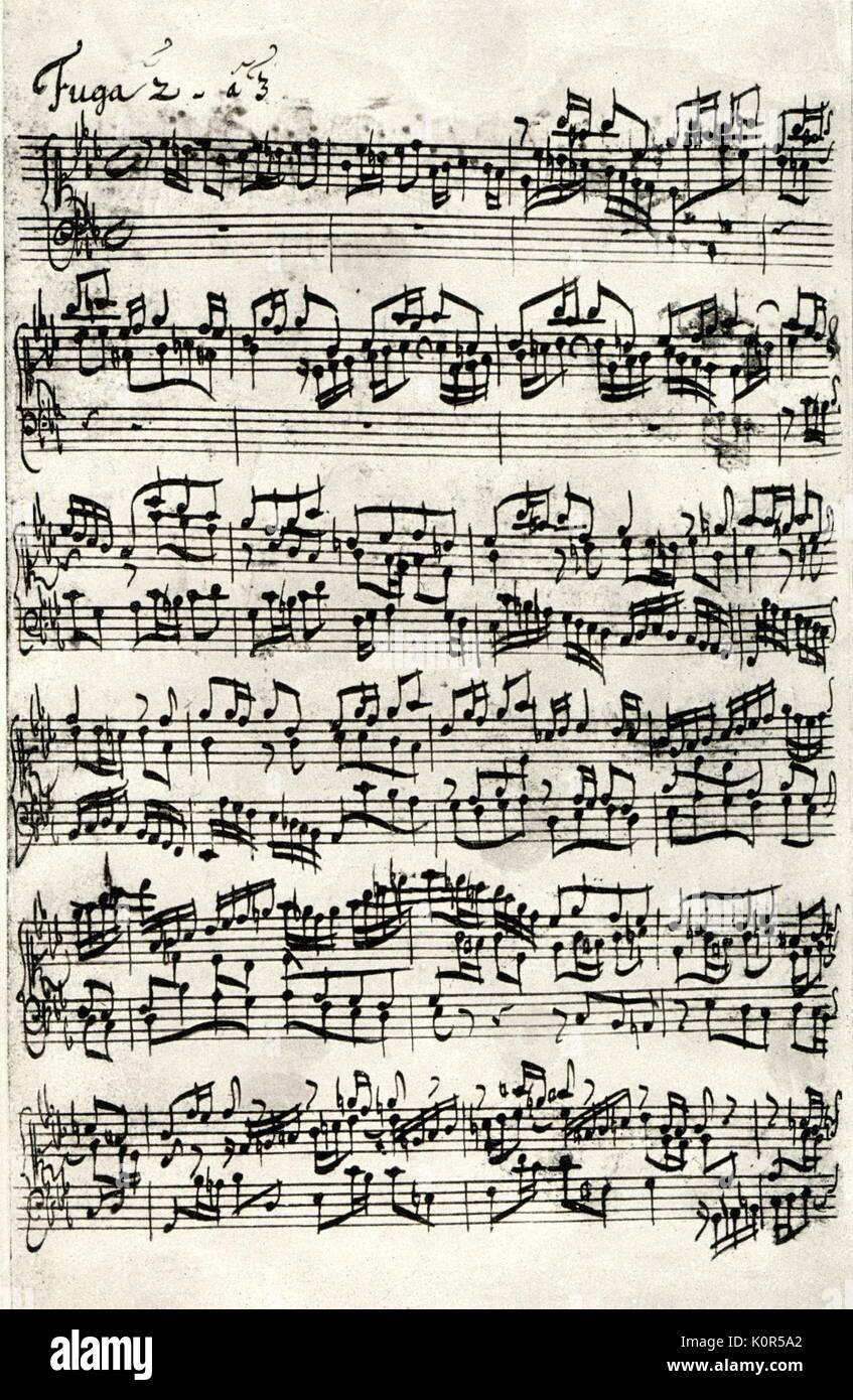 Johann Sebastian Bach 's 'Well-Tempered Clavier' score page (Book One ...
