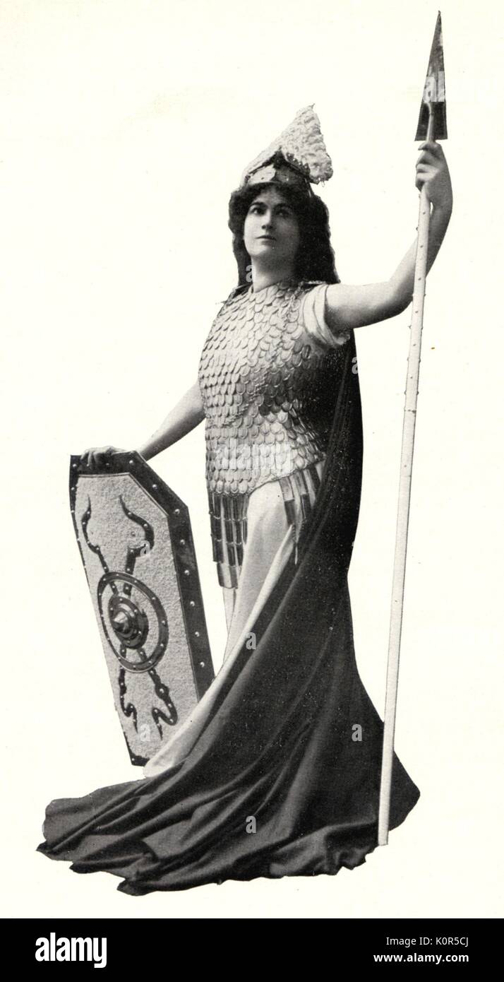 Minnie Saltzmann-Stevens debut as Brunnhilde  in Wagner's The Ring. Covent Garden, London, 1909. American soprano, 1874-1950. Stock Photo