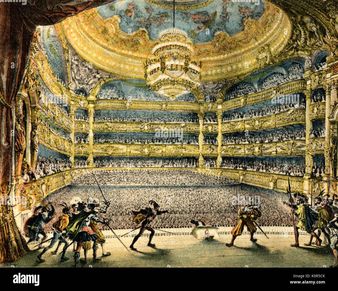 Paris Opera House in the century, with duelling scene on stage Stock Photo Alamy