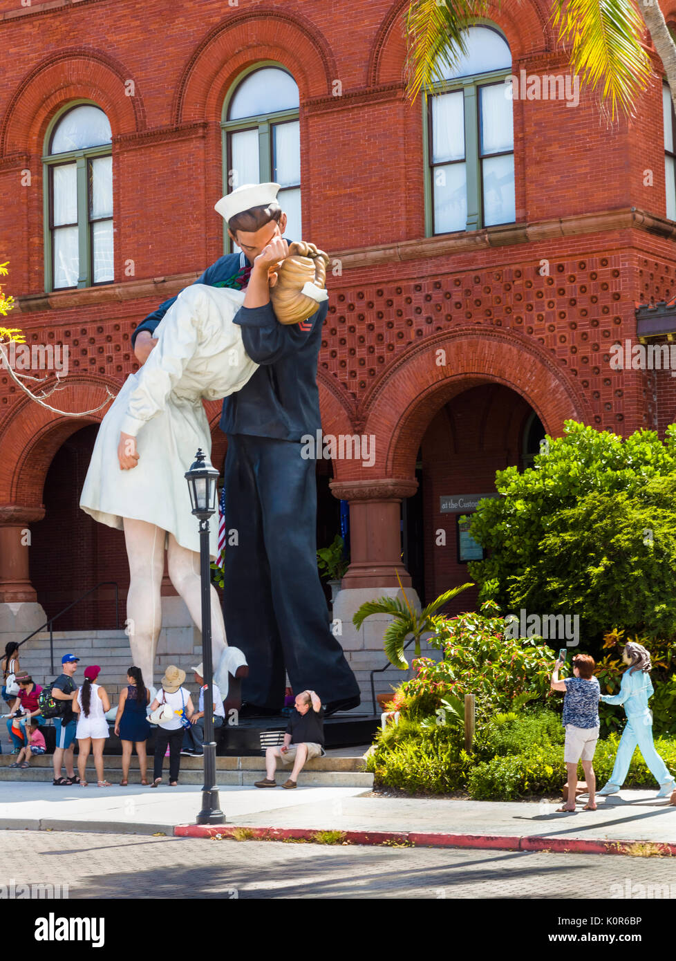 Embracing Peace sculpture by Seward Johnson in Key West Florida Stock