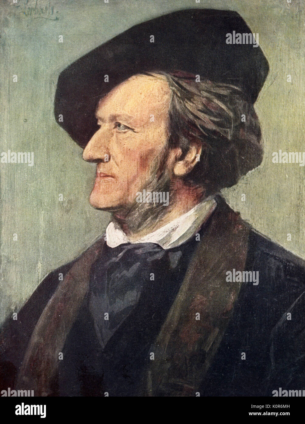 Richard Wagner - German composer. Portrait by Lenbach. (1813-1883). Stock Photo