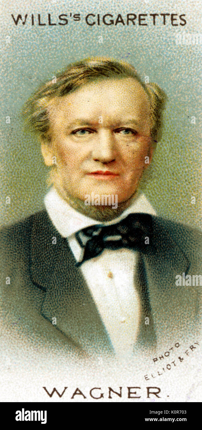 Richard Wagner Portrait on Wills's Cigarettes Card printed in London.  German composer 1813-1883. Cigarette Stock Photo