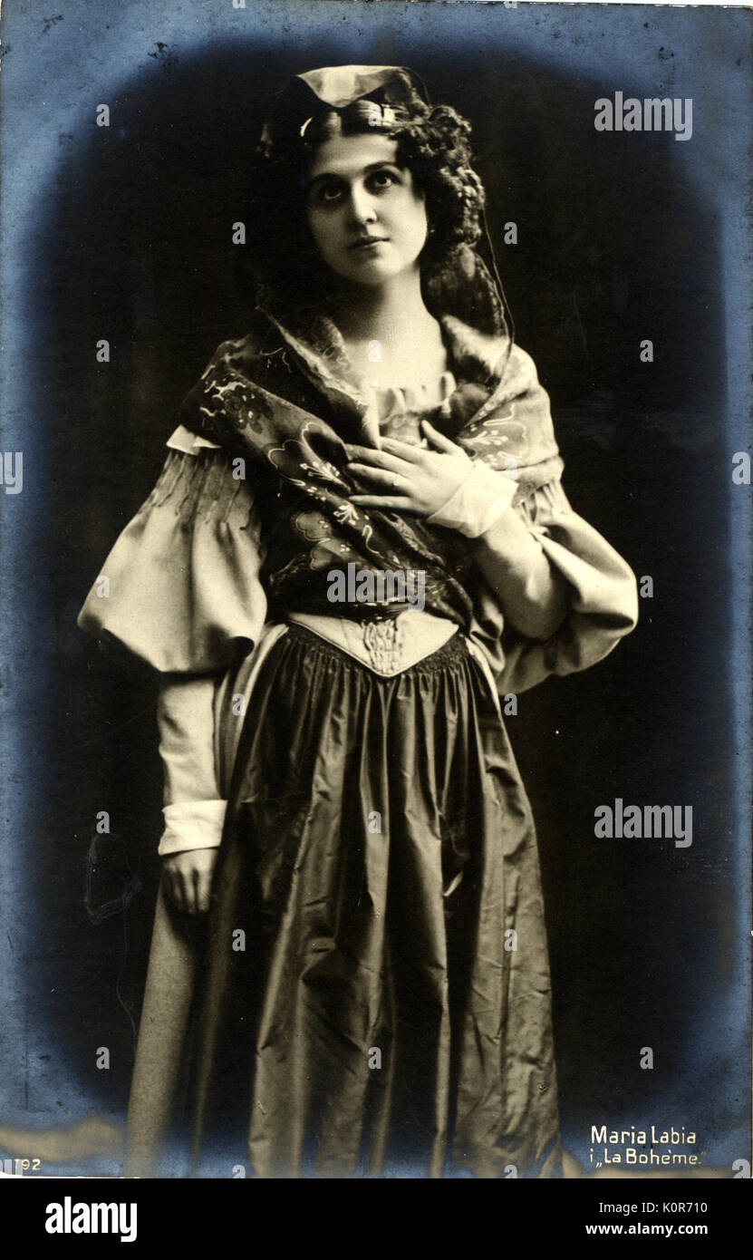 Giacomo PUCCINI 's opera  La Boheme - Maria Labia as Mimi Italian composer, 23 December 1858 - 29 November 1924. Stock Photo