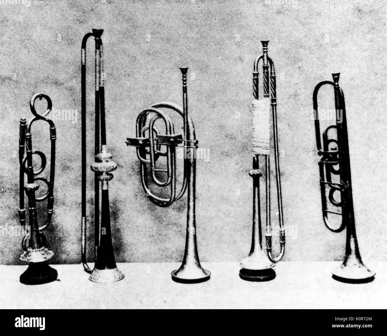 Trumpets of London Military Exhibition. Left to right by J.W. Haas