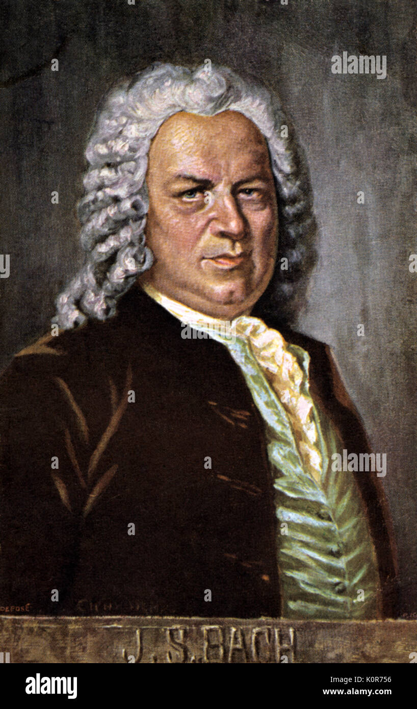 Johann Sebastian Bach portrait German composer & organist, 1685-1750 Stock Photo
