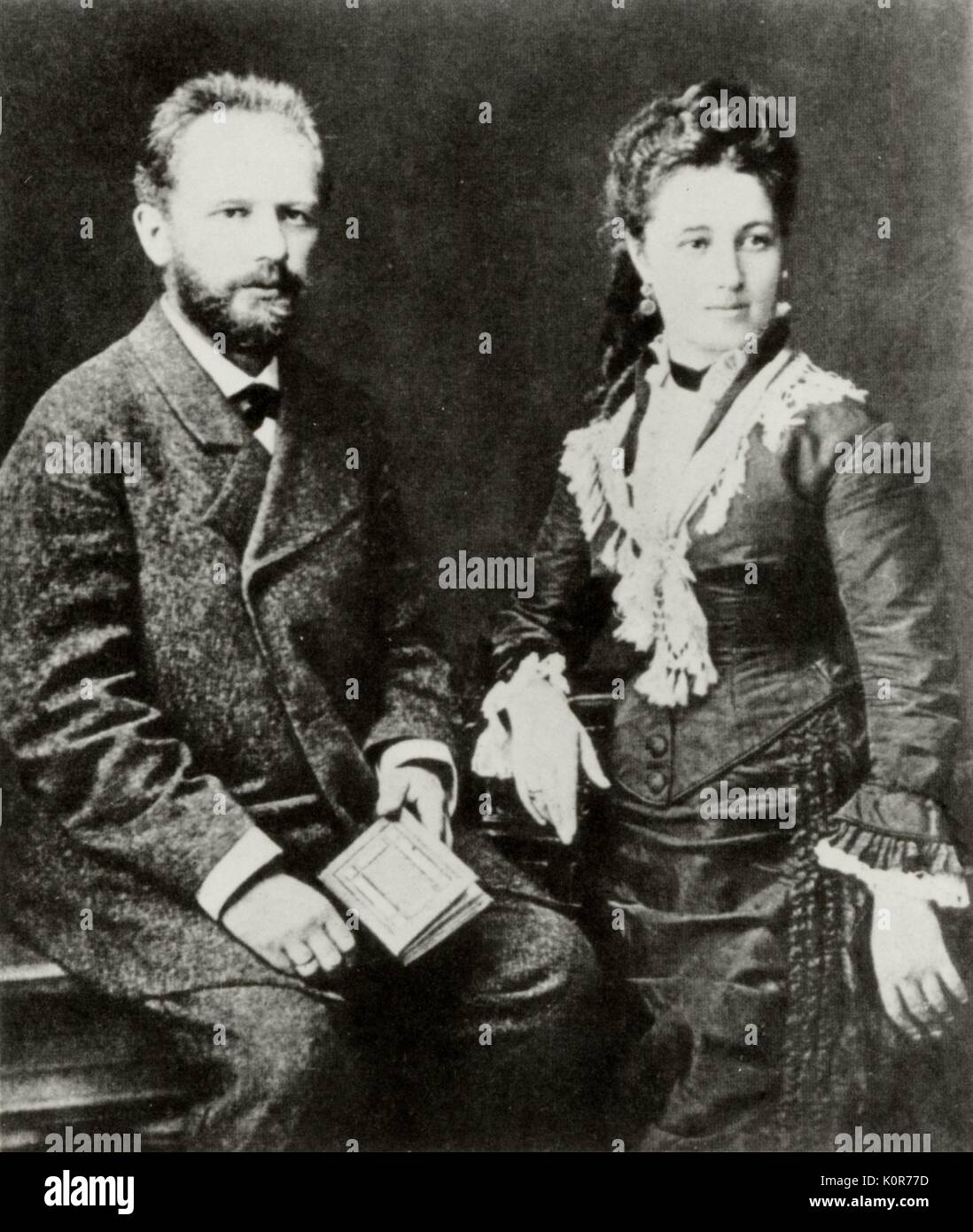 Pyotr Tchaikovsky & his wife Antonina Milyukova, 1877. Russian Stock