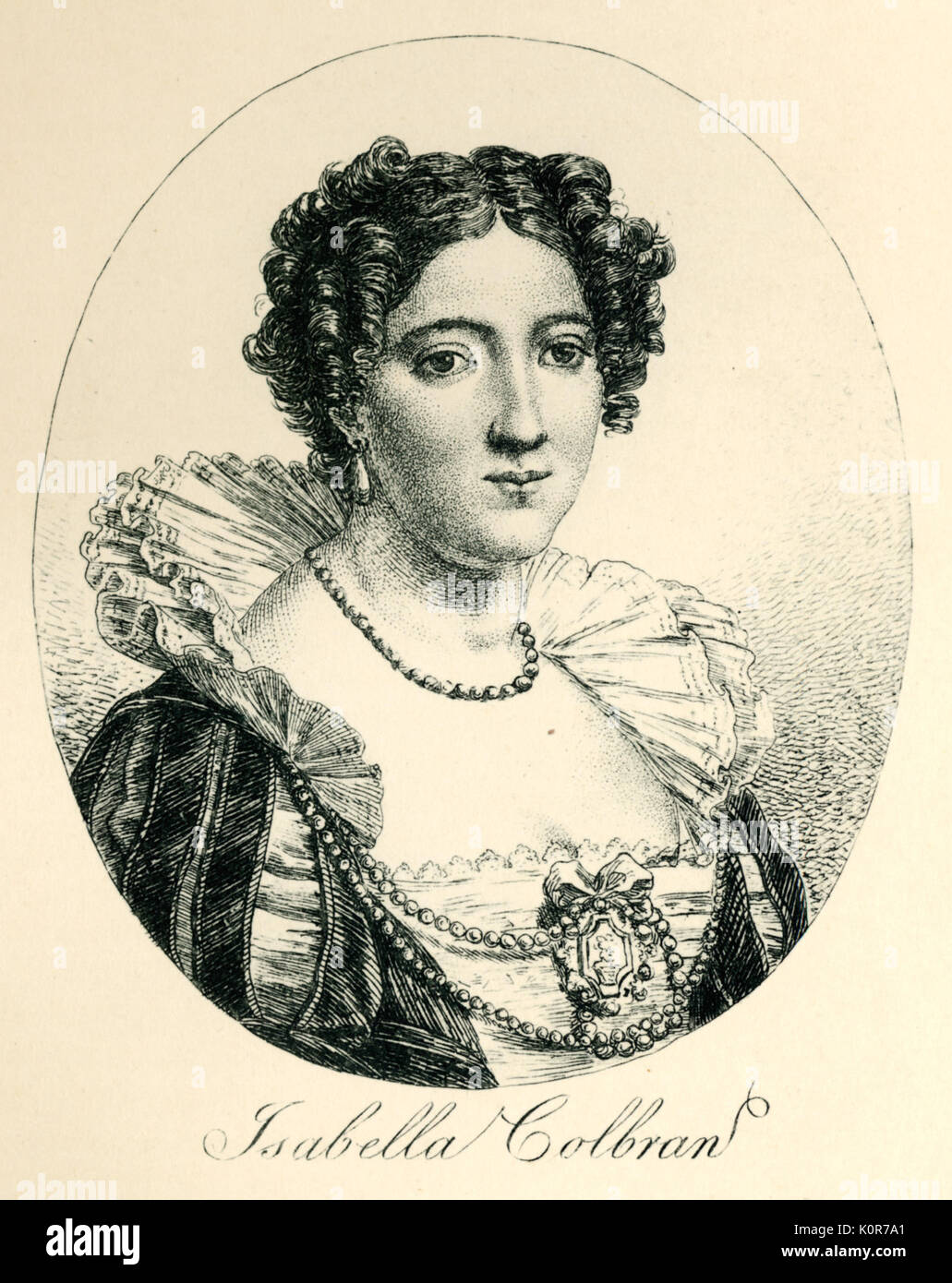 COLBRAN, Isabella Spanish soprano (1785-1845). Isabella Colbran married  Rossini in 1822. She created leading soprano roles in a number of his  operas. Rossini - Italian composer (1792-1868 Stock Photo - Alamy