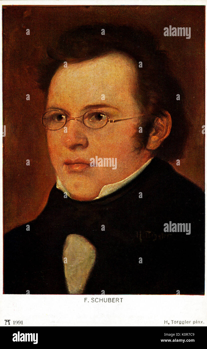 Franz Schubert portrait by Torrgler Austrian composer 1797-1828. Stock Photo