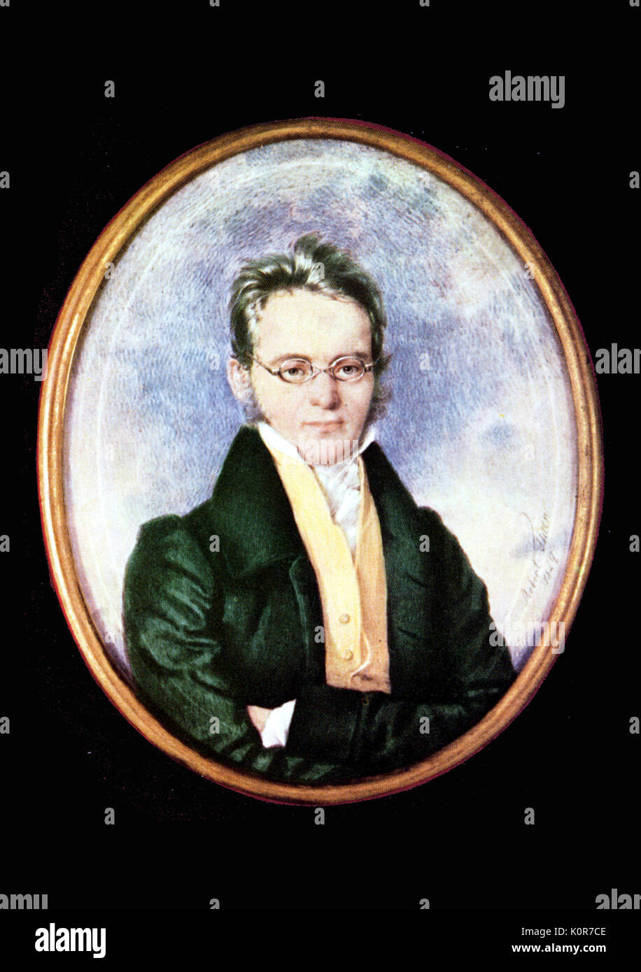 Franz Schubert portrait by Robert Theer Austrian composer, 1797-1828 Stock Photo