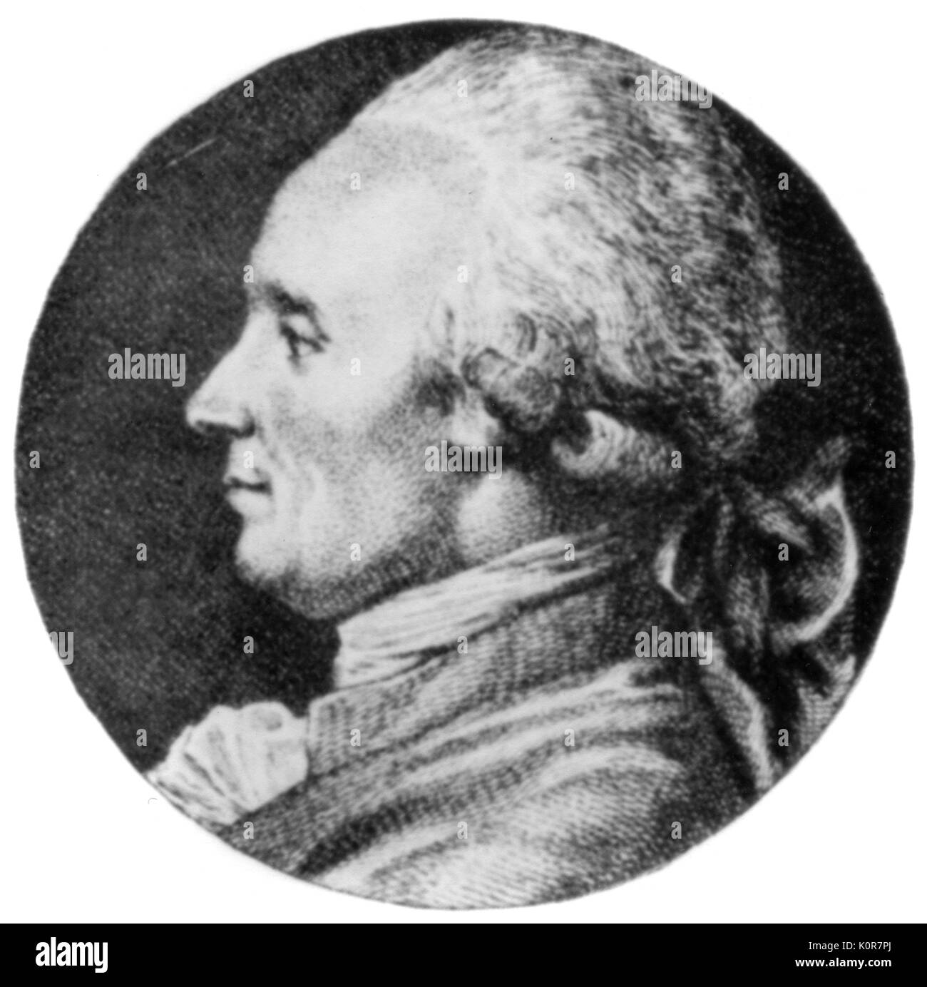 BEAUVARLET,Jean Jacques - called Charpentier Engraving on copper by Pinssio, after van Loo. French organist and composer for the organ (1730-1764) Stock Photo