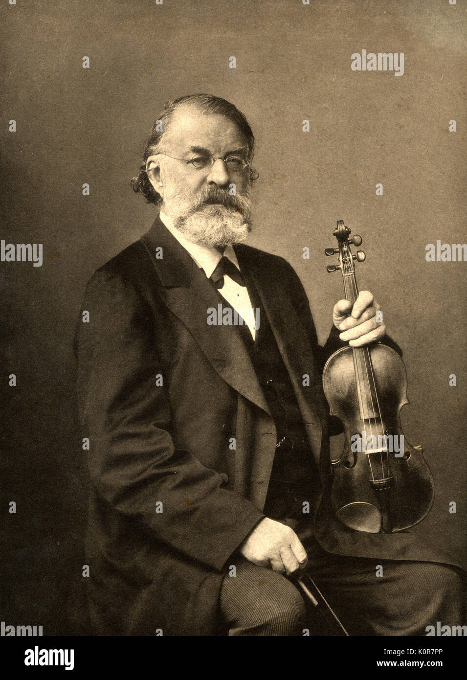 Joseph Joachim with violin, Berlin 1900. Hungarian violinist, composer