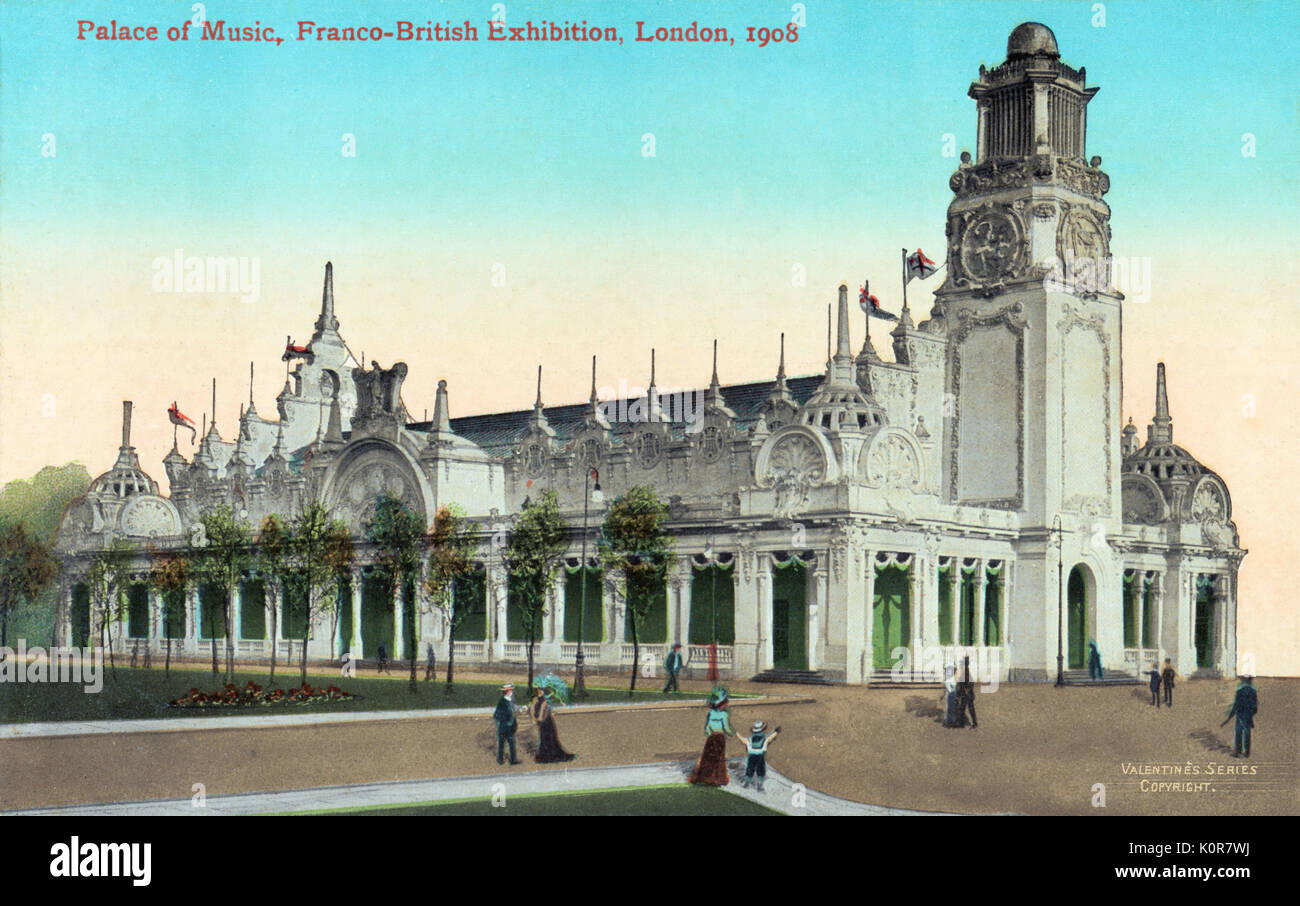 LONDON 1908 - Palace of Music, Franco - British Exhibition Stock Photo