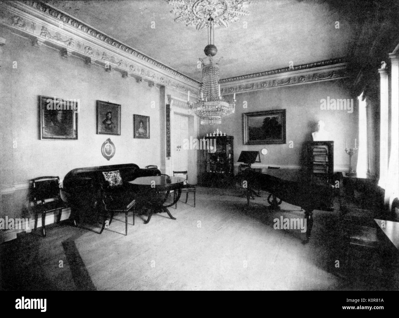 SPOHR, Louis - his Music Room in his home German composer and violinist (1784-1859) Stock Photo