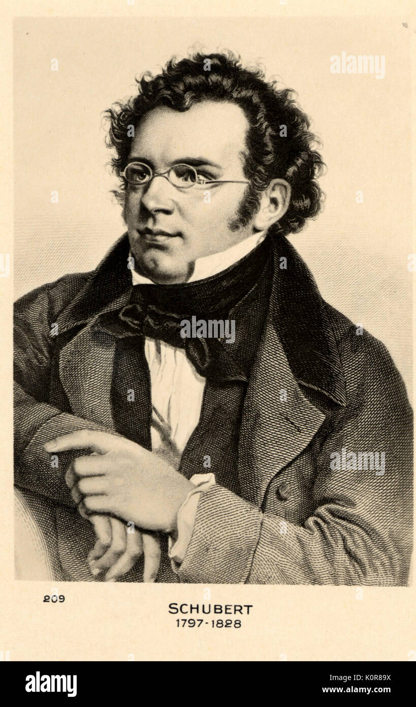 Franz Schubert - portrait of Austrian composer. 1797 - 1828 Stock Photo