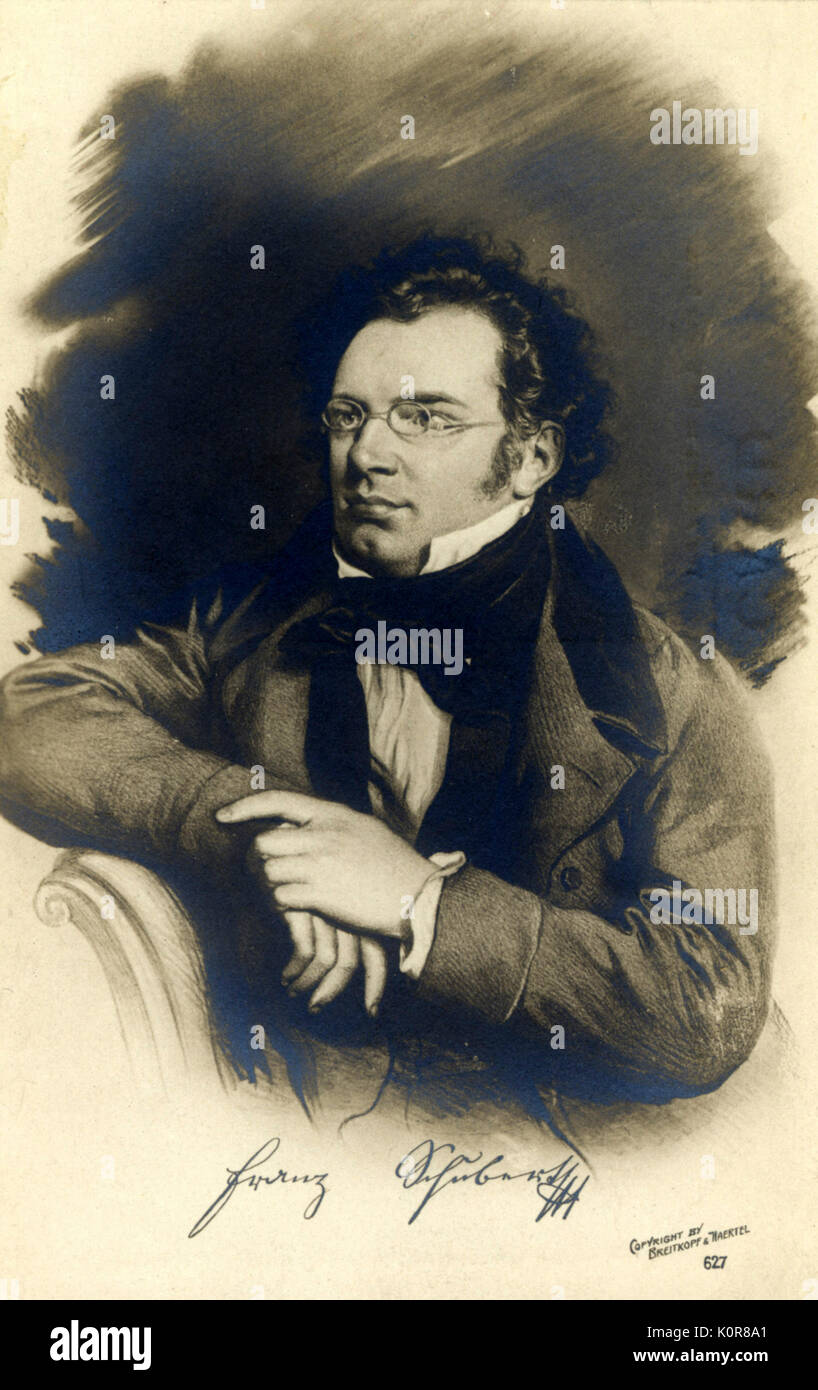 Franz Schubert portrait. Austrian composer ( 1797 - 1828 ) Stock Photo