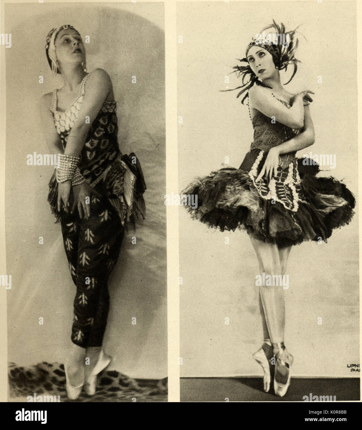 Igor Stravinsky's 'Firebird'- Lydia Lopokova & Felia Doubrovska in 1926 production.  Ballet Russes de Diaghilev.   Russian composer (1882 -1971).  Ballet Russe, Ballets Russes Stock Photo