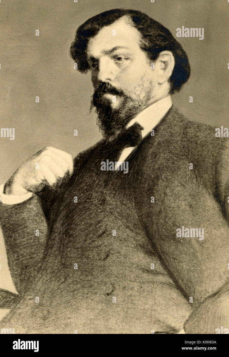 DEBUSSY, Claude - Portrait. French composer 22 August 1862 - 25 March 1918. Stock Photo