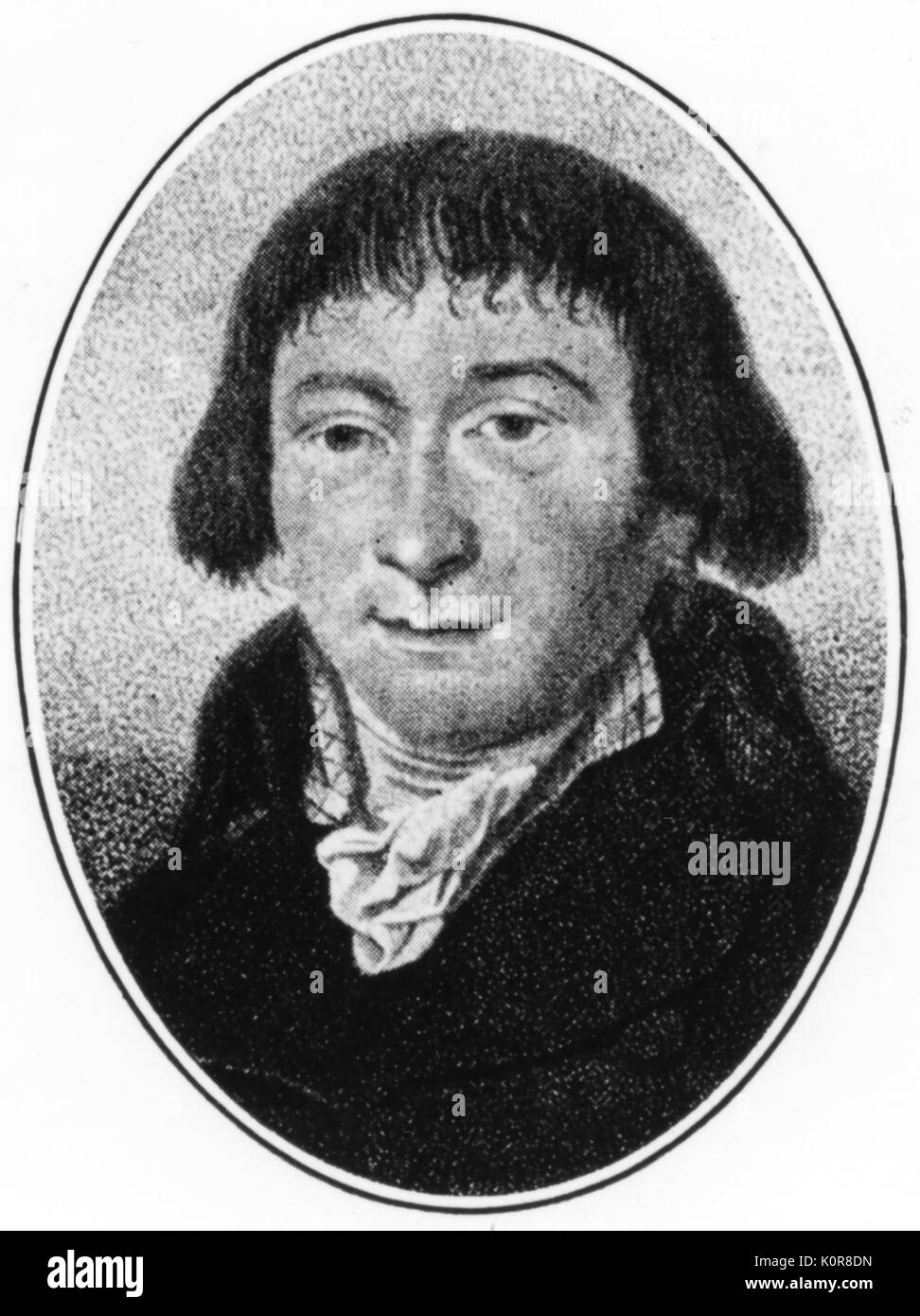 CHLADNI, Ernst Floris Friedrich 1756-1827 engraving by F W Bollinger.  German acoustician. Discovered Tonfiguren (tone figures, invented Euphonium (glass rod harmonica) and clavicylinder. Stock Photo