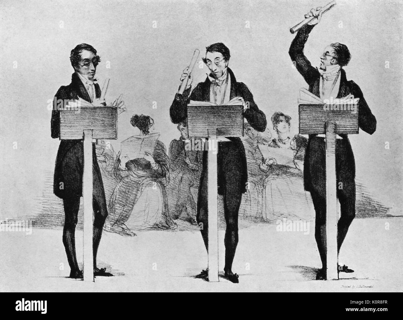 Carl Maria von Weber conducting in London by J. Hayter 1826.  German composer and conductor, 18 November 1786 - 5 June 1826. Stock Photo