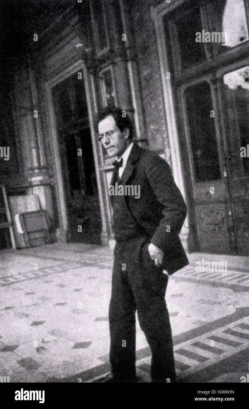 Gustav Mahler - in foyer of Vienna Opera House (Wiener Staatsoper). Austrian composer, 7 July 1860 - 18 May 1911 Stock Photo