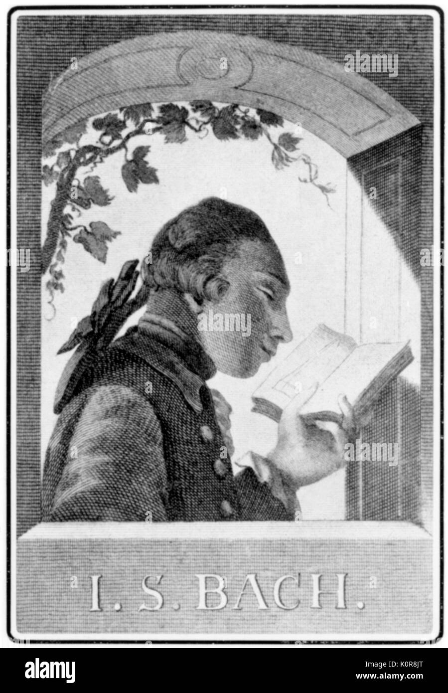 BACH, Johann Sebastian - young, reading German composer & organist, 1685-1750 Stock Photo