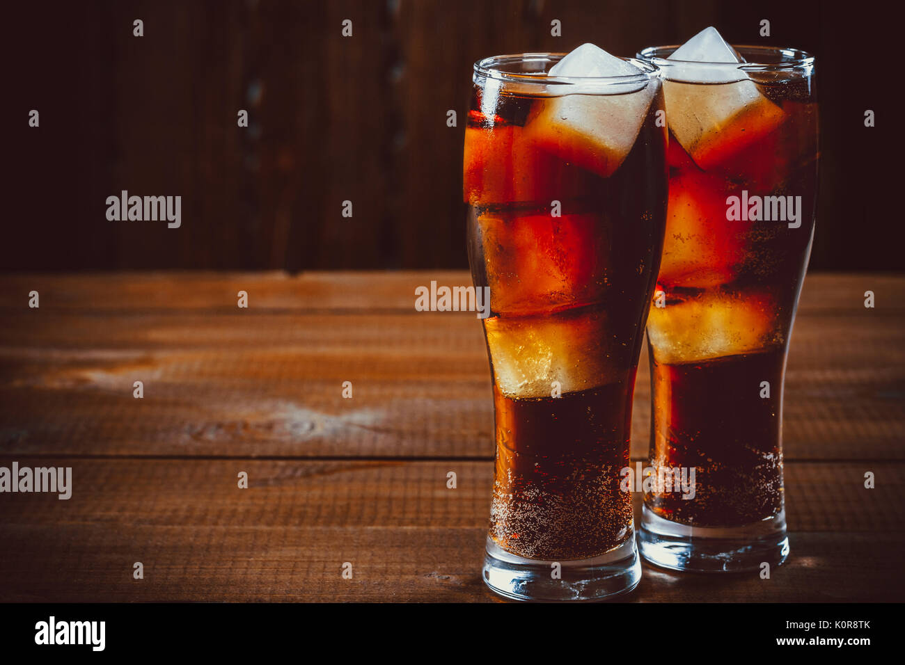 Glass Cup of Cola Soda with Ice Stock Image - Image of brown