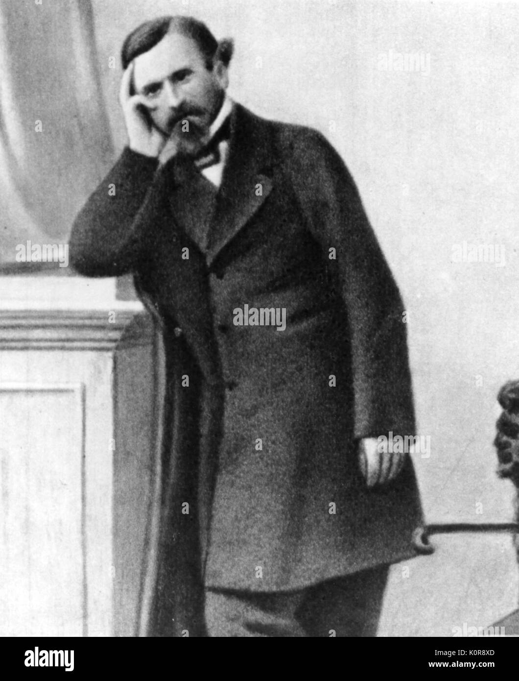 Giuseppe Verdi with his head in his hand, 1863. Italian composer,  9 or 10 October 1813 - 27 January 1901. Stock Photo