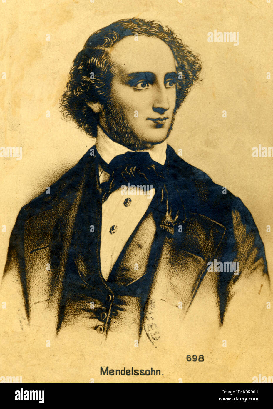 Felix Mendelssohn portrait. German composer, 1809-1847 Stock Photo