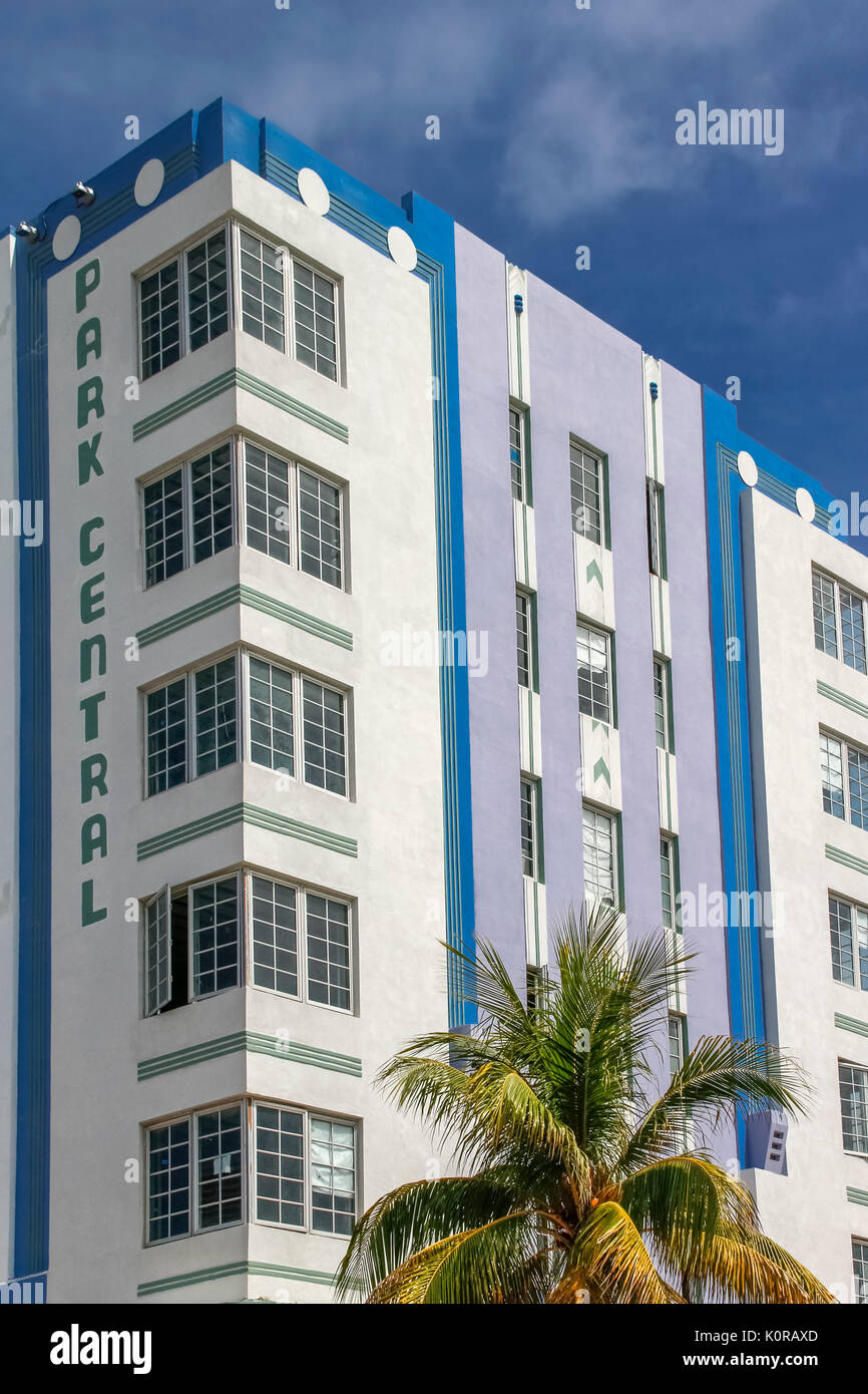 Art Deco buildings in Art Deco Historic District on Miami Beach Florida
