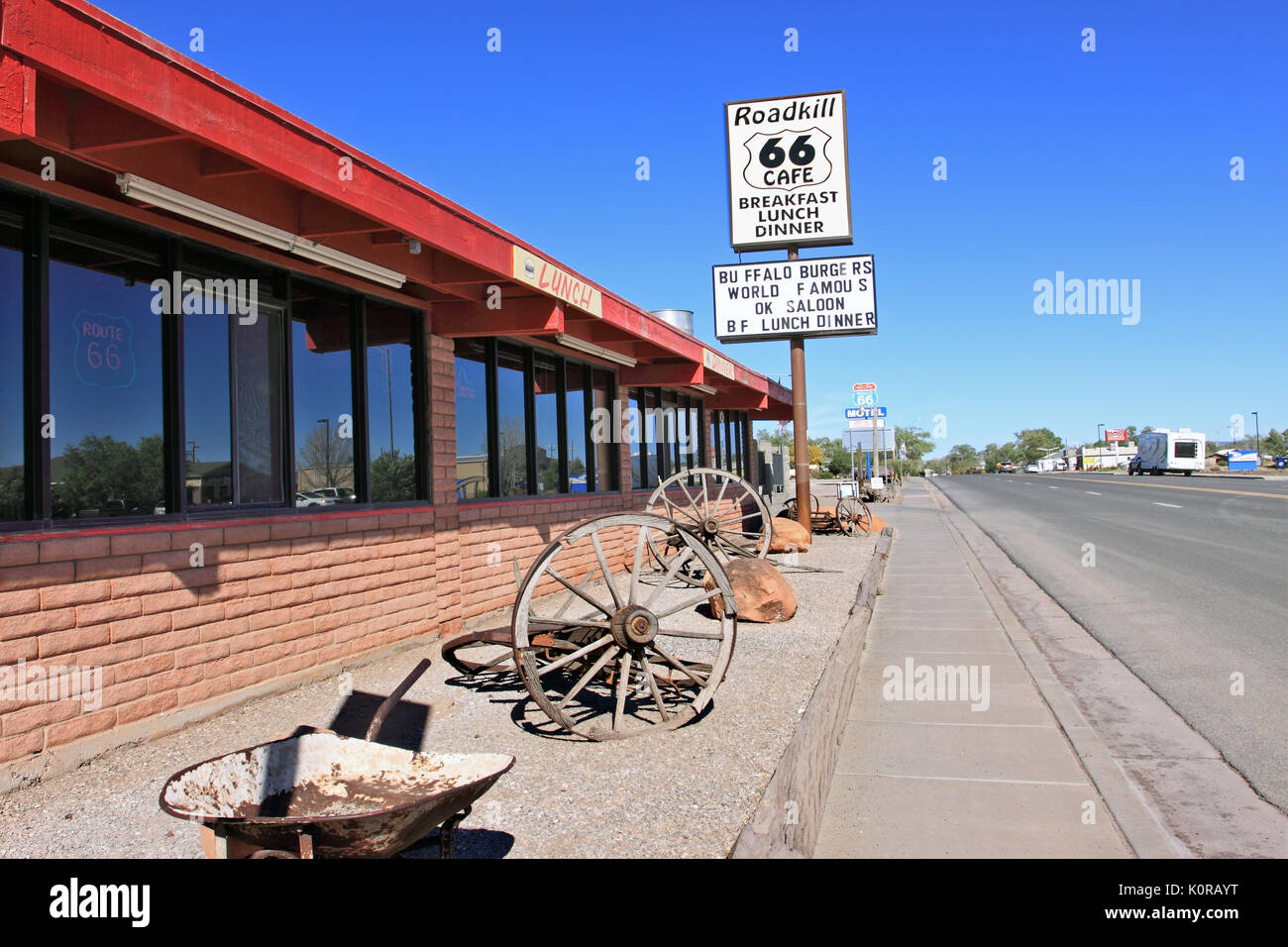 The Road Kill Cafe Route 66 Seligman Arizona Stock Photo
