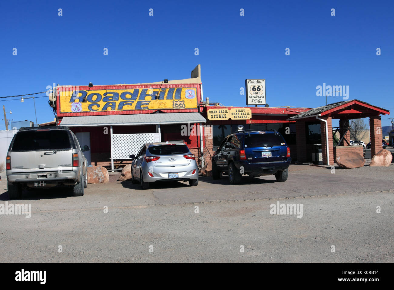 The Road Kill Cafe Route 66 Seligman Arizona Stock Photo