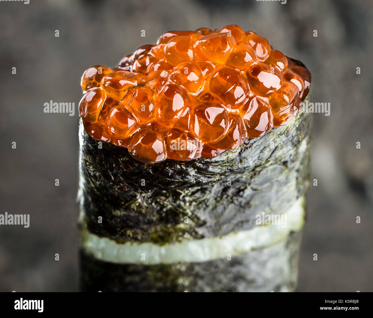 Gunkan with salmon roe Stock Photo - Alamy