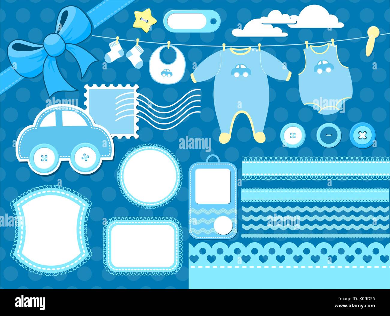 design elements for baby scrapbook, vector format very easy to edit,  individual objects Stock Vector Image & Art - Alamy