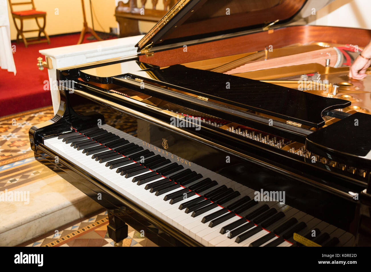 Steinway grand piano in Church, Valentia Island, County Kerry Ireland Stock Photo