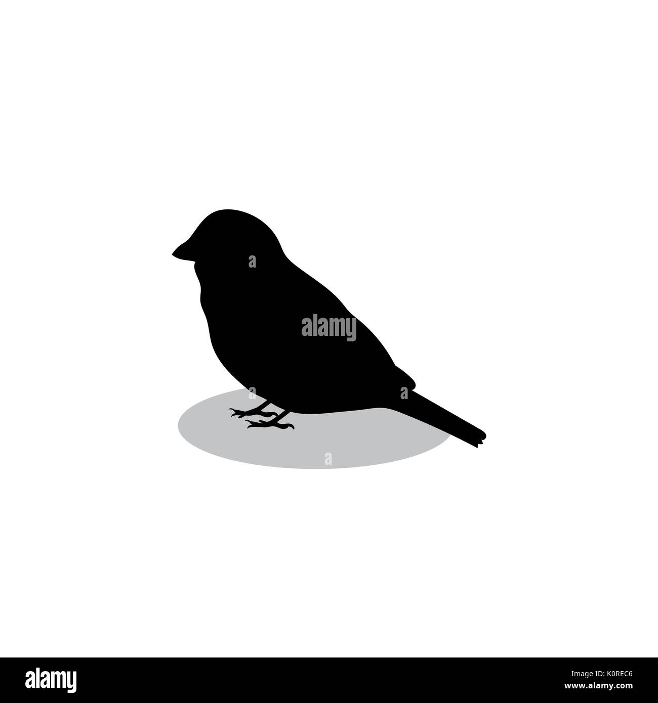 Sparrow bird black silhouette animal. Vector Illustrator. Stock Vector