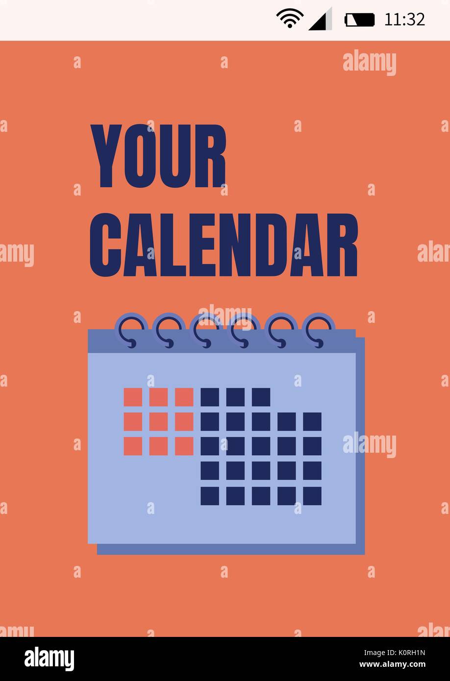 Digital composite of Calendar application interface Stock Photo