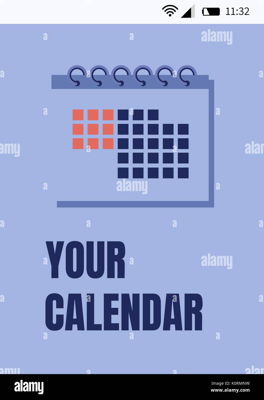 Digital composite of Calendar application interface Stock Photo