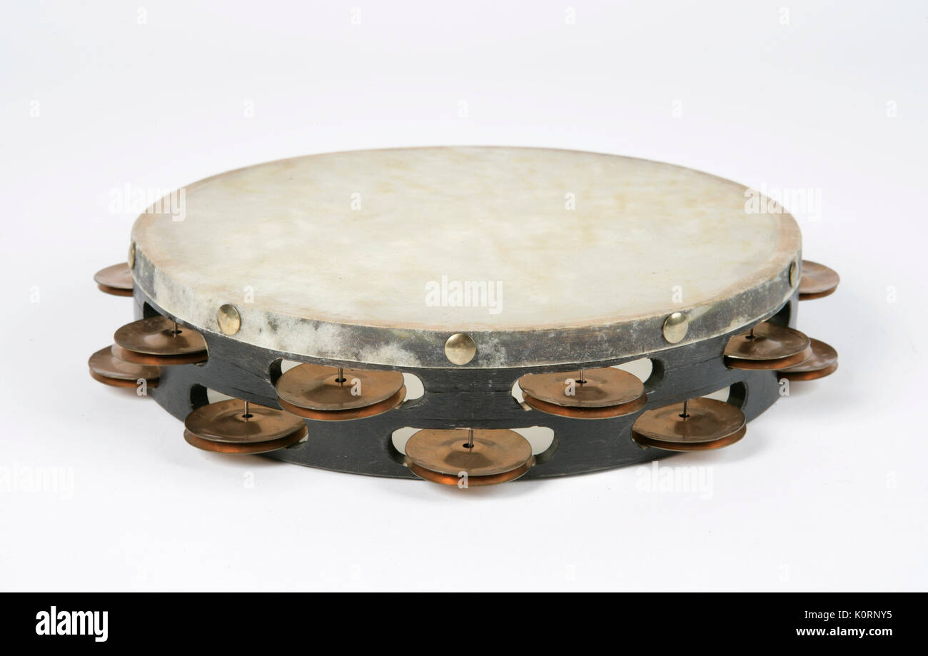 Tambourines with copper jingles Stock Photo Alamy