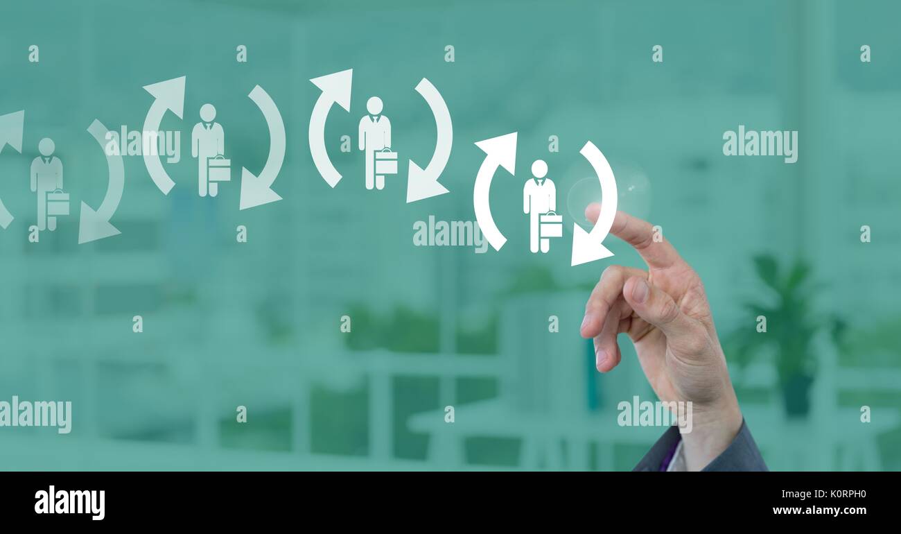 Digital composite of Businessman interacting and choosing a person from ...